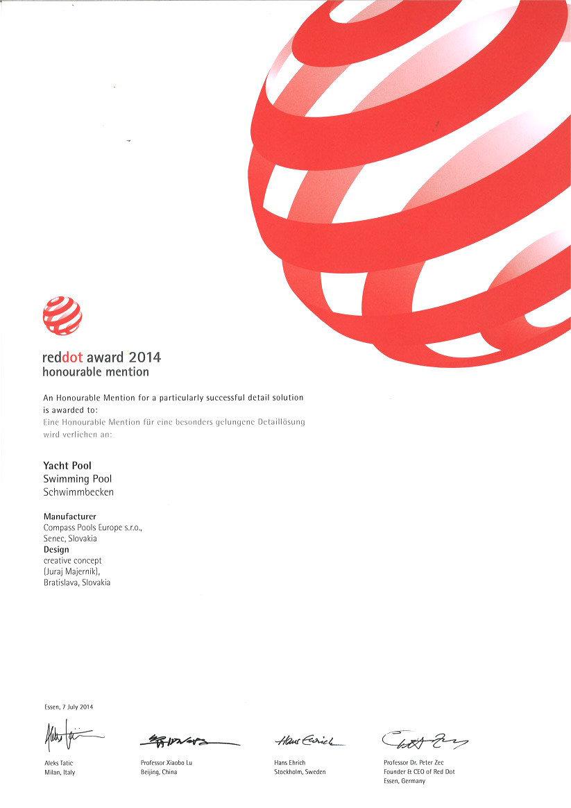 redot award 2014 certificate